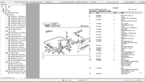 Deutz Fahr Tractor D07 Parts Catalog 2
