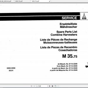 Deutz Fahr Tractor M3330 M3575 Parts Catalog 2