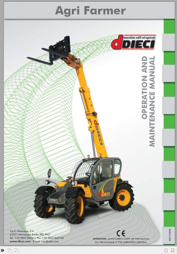 Dieci Telehandler Agri Farmer Operation Maintenance ManualEN 1
