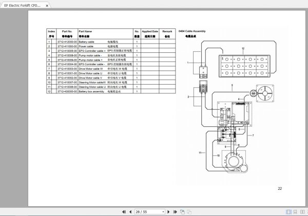 EP Electric Forklift CPD1012ET Parts Manual 3