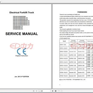 EP Electric Forklift Truck CDP10 40 Service Manual 1