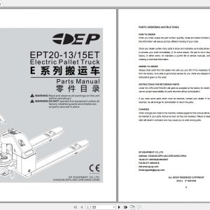 EP Electric Pallet Truck EPT20 1315ET Parts Manual 1