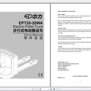 EP Electric Pallet Truck EPT20 20WA Parts Manual 1