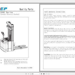 EP Electric Stacker ESET250 Series Parts Manual 1
