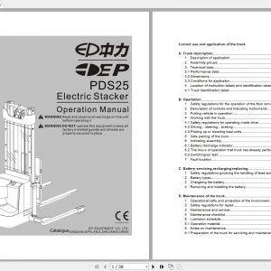 EP Electric Stacker PDS25 Operation Manual 1