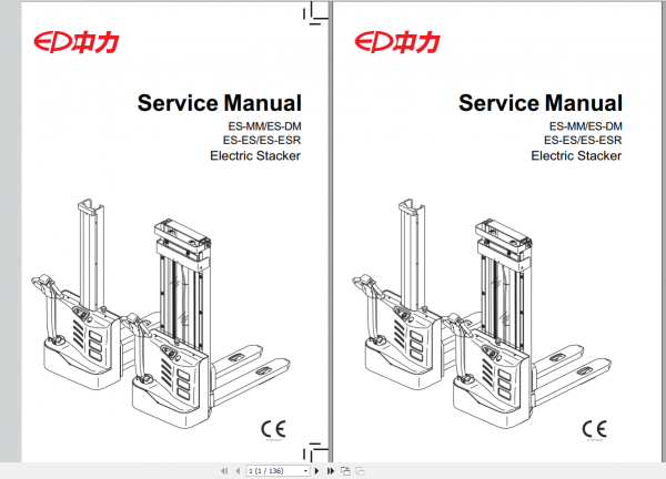 EP Forklift Truck ES10 Service Part Manual 1