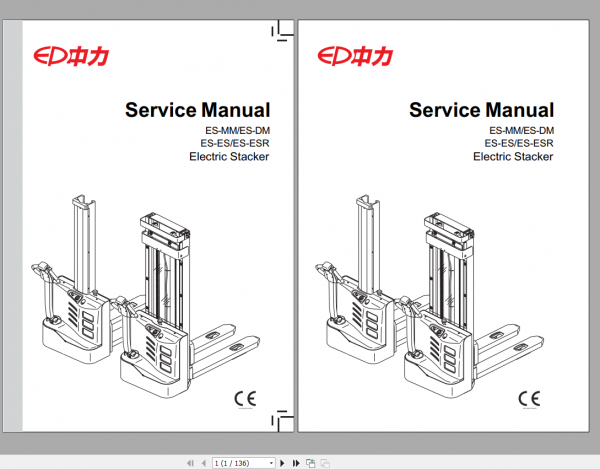 EP Forklift Truck ES10 Service Part Manual 2