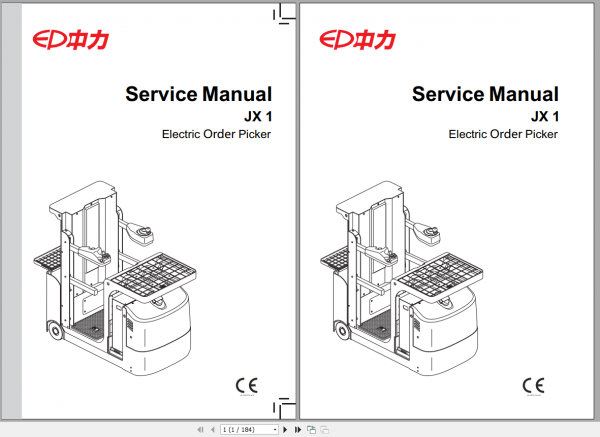 EP Forklift Truck JX1 Service Part Manual 1