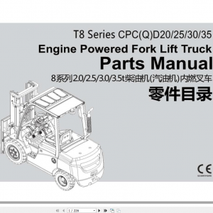 EP Forklift Truck T8 Series Part Manual 1