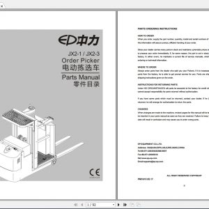 EP Oder Picker JX2 1JX2 3 Parts Manual 1
