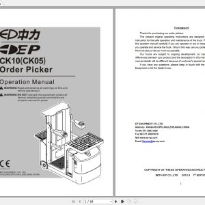 EP Order Picker CK10CK05 Operation Manual 1