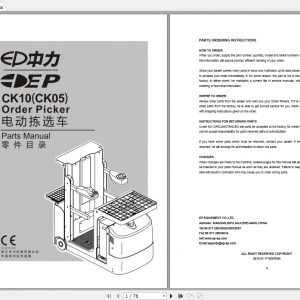 EP Order Picker CK10CK05 Parts Manual 1