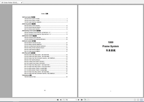 EP Order Picker CK10CK05 Parts Manual 2