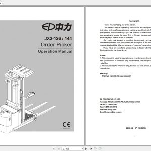 EP Order Picker JX2 126144 Operation Manual 1