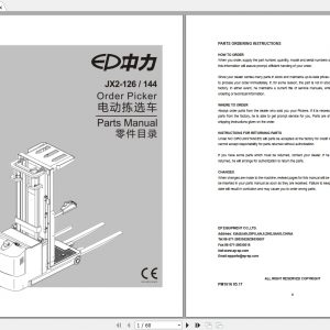EP Order Picker JX2 126144 Parts Manual 1