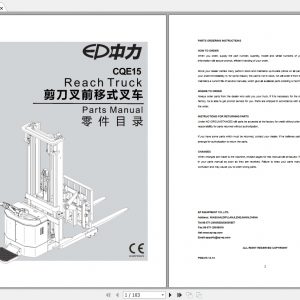 EP Reach Truck CQE15 Parts Manual 1