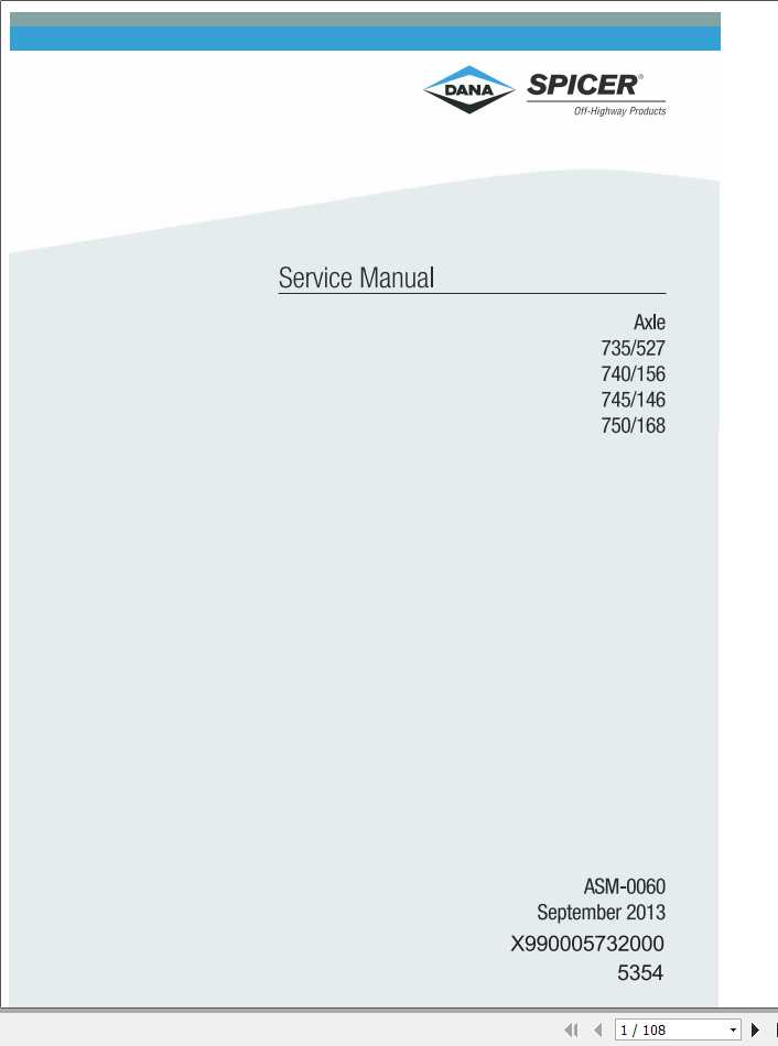 Fendt Tractor DANA Front Axle Sevice Manual72649818 1