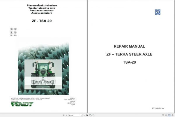 Fendt Tractor ZF Terra Steer Axle TSA20 Repair Manual72618975 1