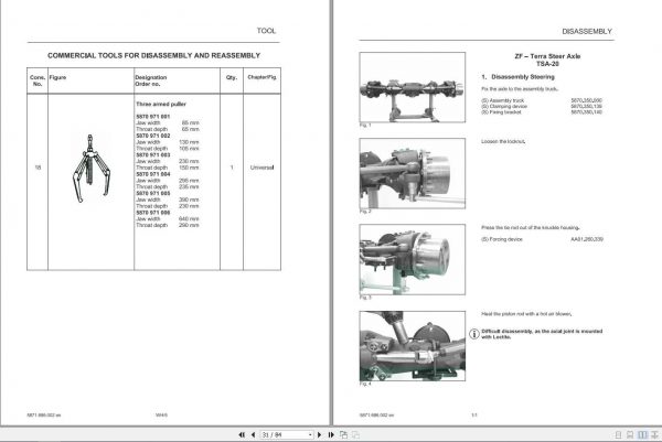 Fendt Tractor ZF Terra Steer Axle TSA20 Repair Manual72618975 34