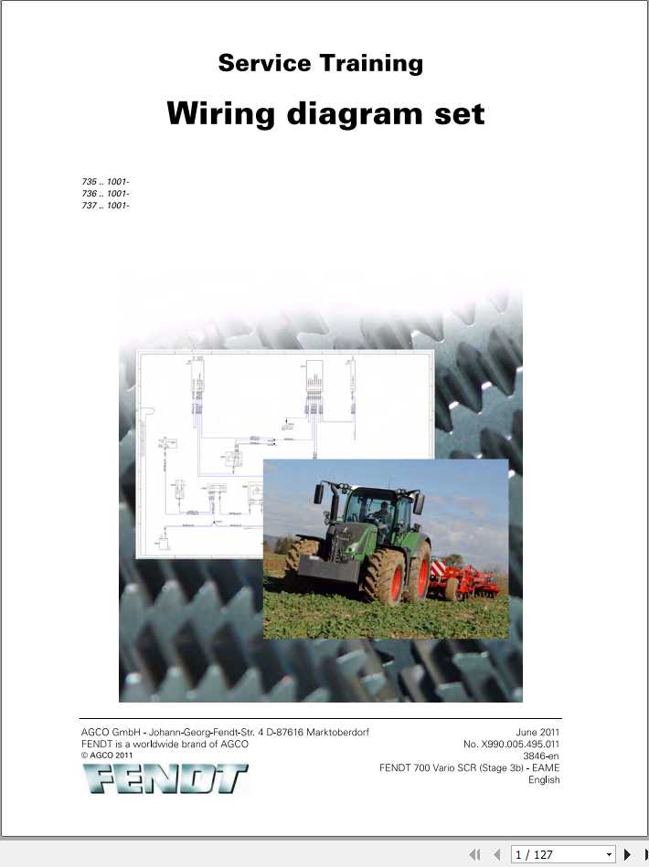 Fendt Wiring Diagram Set Service Manual72497480 1