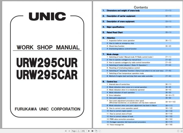 Furukawa UNIC Hydraulic Crane CD PDF Collection 7 1