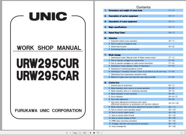 Furukawa UNIC Hydraulic Crane CD PDF Collection 8 1