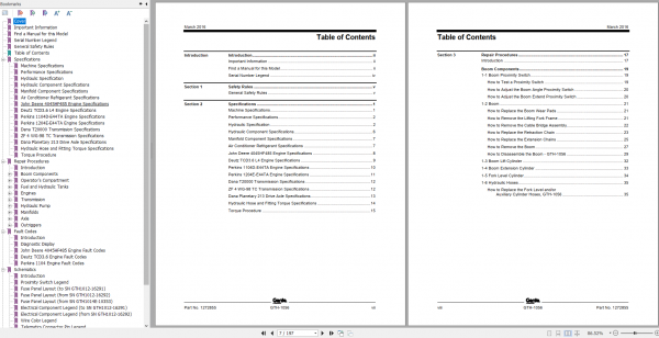 Genie Telehandler GTH 1056 Service Repair ManualEN 2