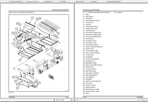 Gleaner 9255 DynaFlex Draper Header Service Manual79036985A 2