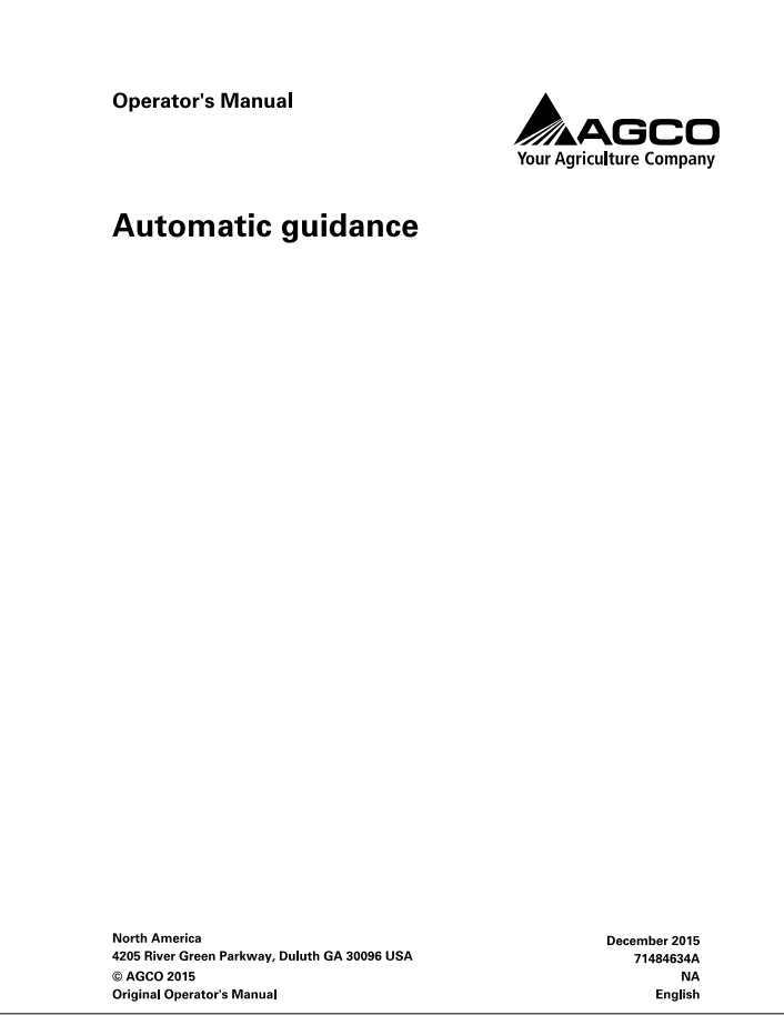 Gleaner Automatic Guidance Operators Manual71484634A 1