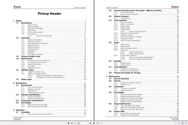 Gleaner Pickup Header 4300 Operators Manual79036488E 2