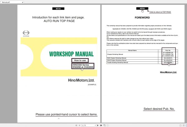 HINO Truck 300500700MLMXL Series Workshop Manual DVD New Update 2020 3
