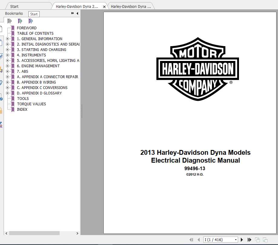 Harley Davidson Dyna 2013 Electrical Diagnosis Service Manual 1