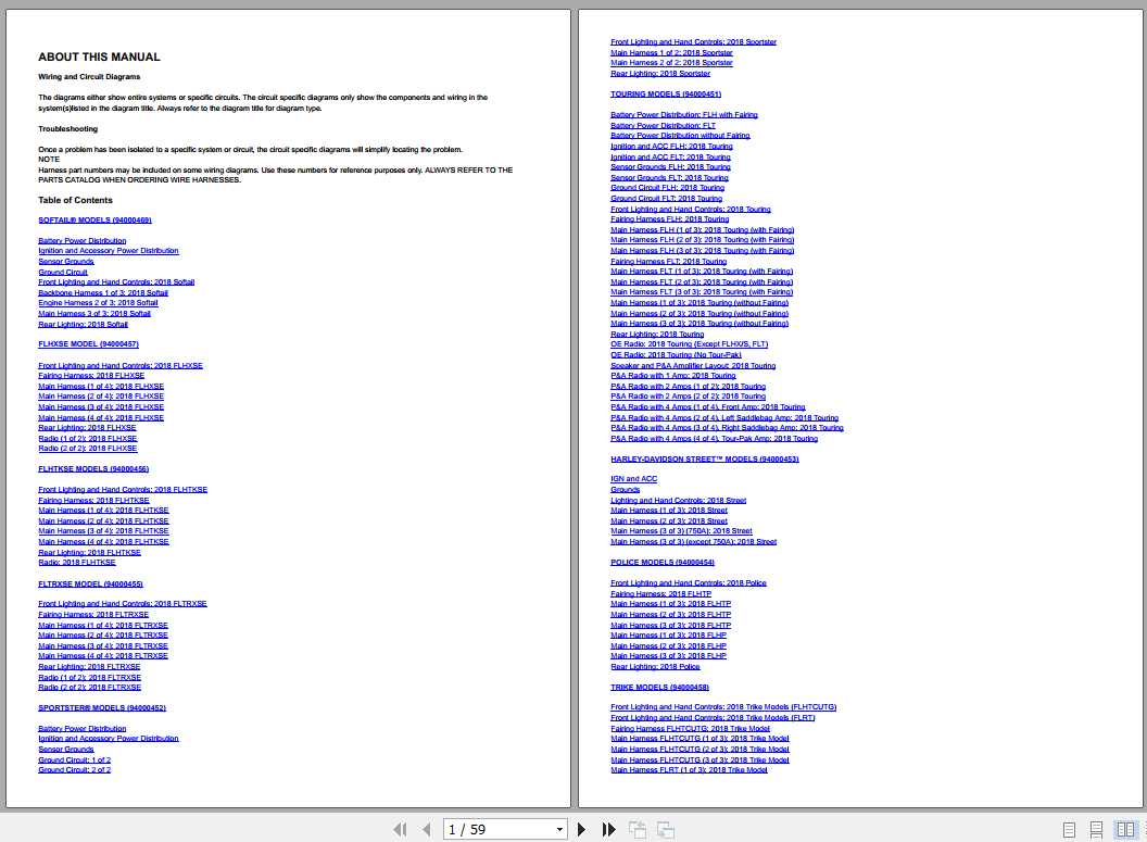 Harley Davidson Motorcycle 2018 Wiring Diagrams 1