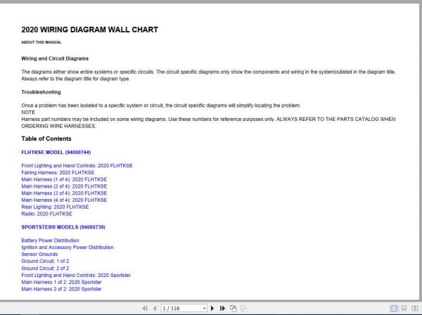Harley Davidson Motorcycle 2020 Wiring Diagrams 1