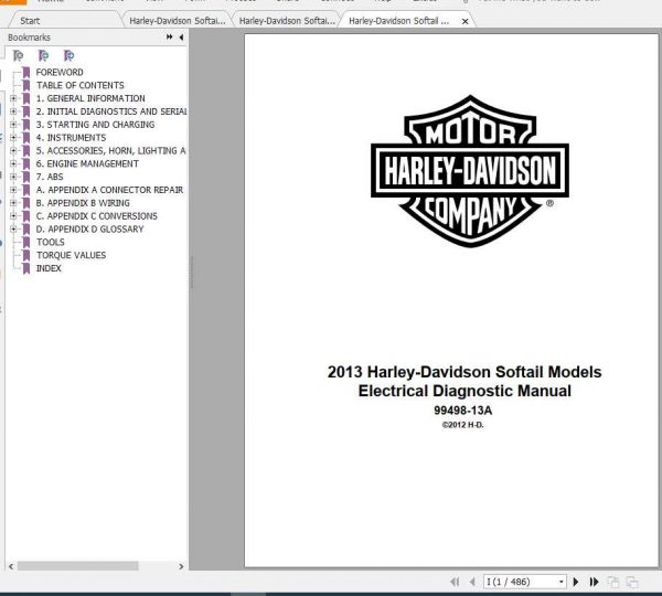 Harley Davidson Softail 2013 Electrical Diagnostics Service Manual 1