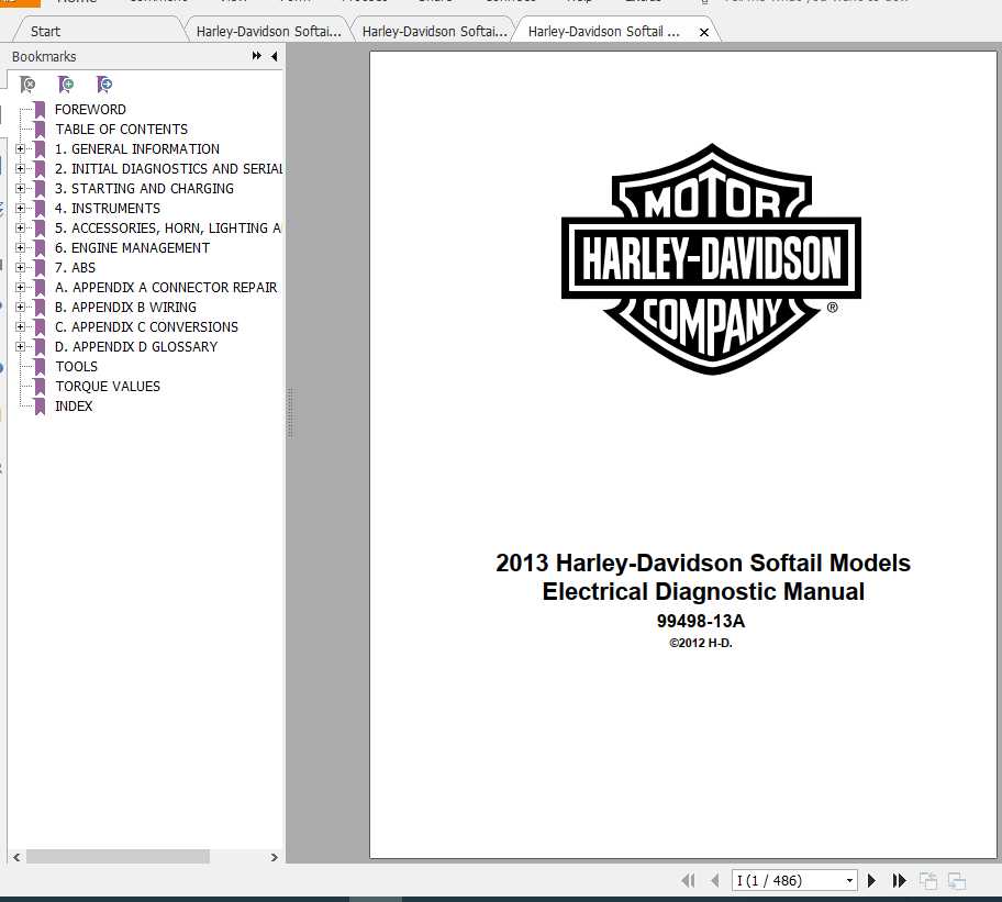Harley Davidson Softail 2013 Electrical Diagnostics Service Manual 1