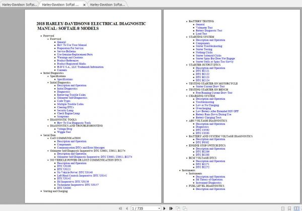 Harley Davidson Softail 2018 Electrical Diagnostics Service Manual 2