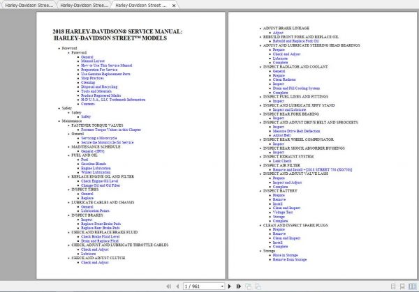 Harley Davidson Street 2018 Electrical Diagnostics Service Manual 1
