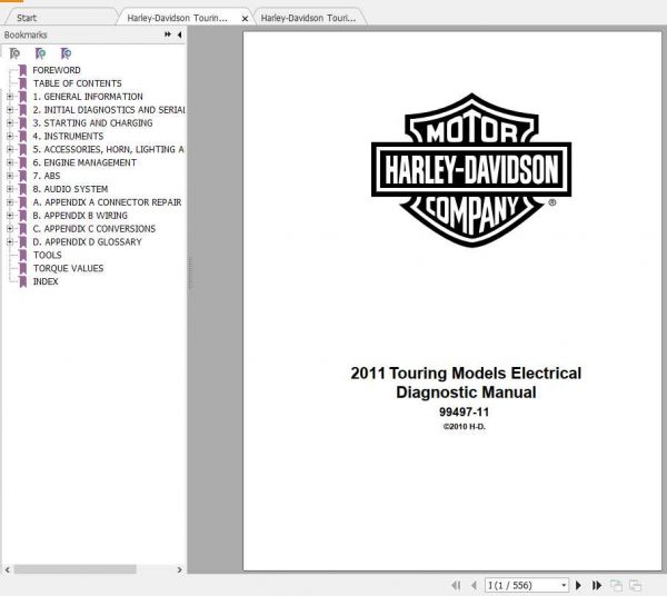Harley Davidson Touring 2011 Electrical Diagnostic Service Manual 2