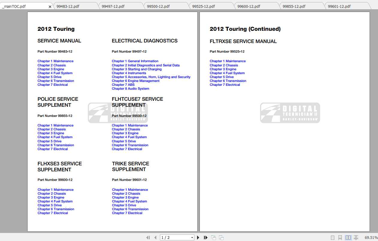 Harley Davidson Touring 2012 Electrical Diagnostics Service Manual 1