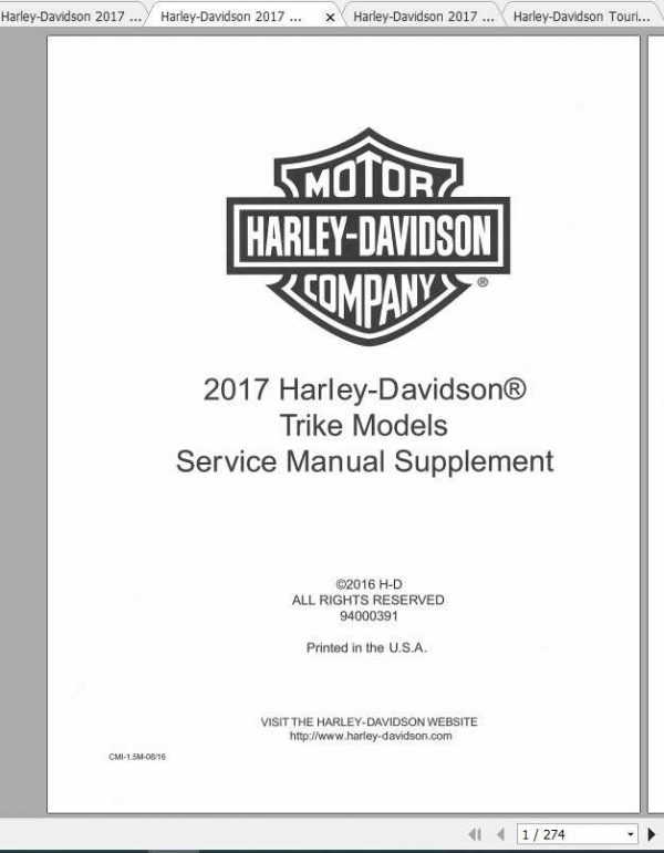 Harley Davidson Touring 2017 Service Manual 2