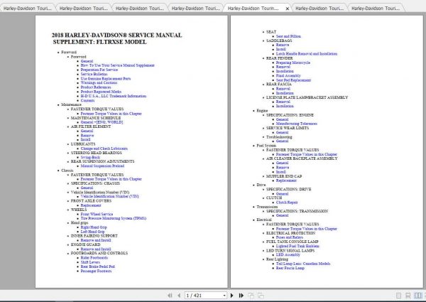 Harley Davidson Touring 2018 Electrical Diagnostics Service Manual 2