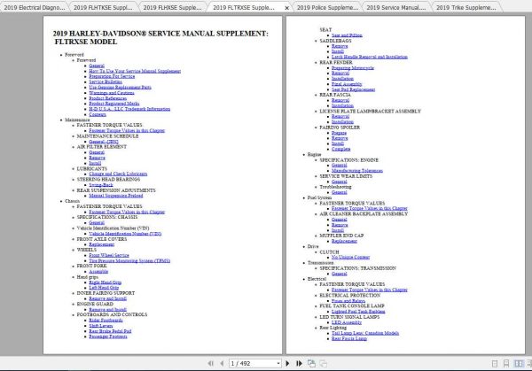 Harley Davidson Touring 2019 Electrical Diagnostics Service Manual 1