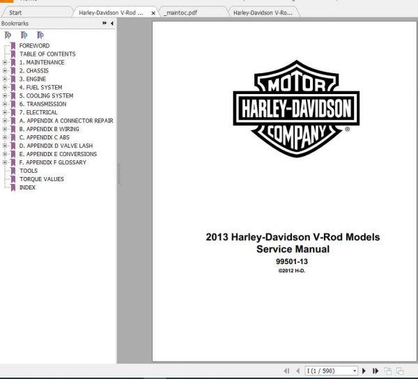 Harley Davidson V Rod 2013 Electrical Diagnostic Service Manual 1