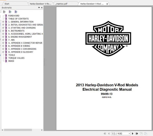 Harley Davidson V Rod 2013 Electrical Diagnostic Service Manual 2