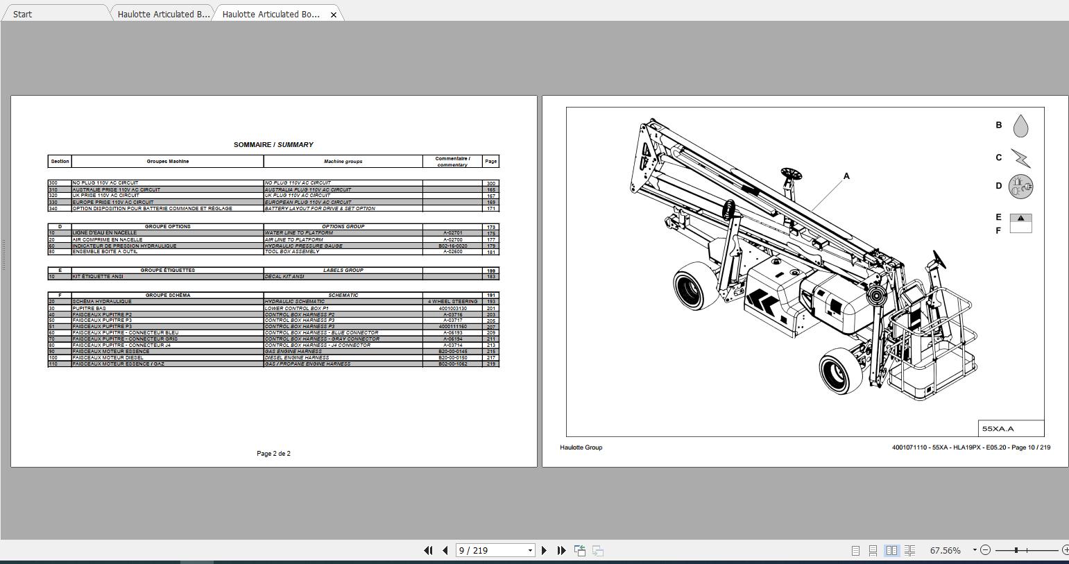 Haulotte Articulated Boom Lift 55XAHLA19PX Spare Parts