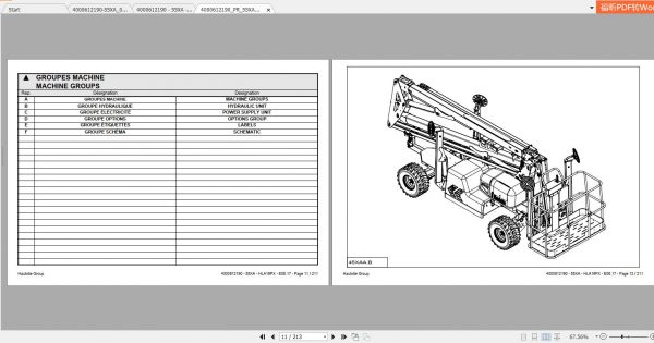 Haulotte Articulated Boom Lift 55XAHLA19PX Parts Manual 2