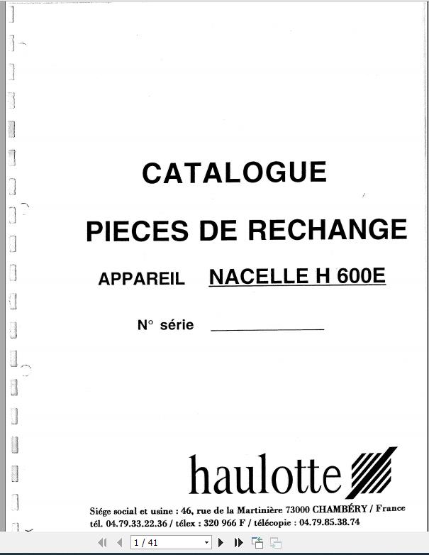 Haulotte Articulated Boom Lift H600 Spare Parts 1