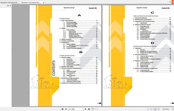 Haulotte Articulated Boom Lift HA12 18 Operators Manual 2