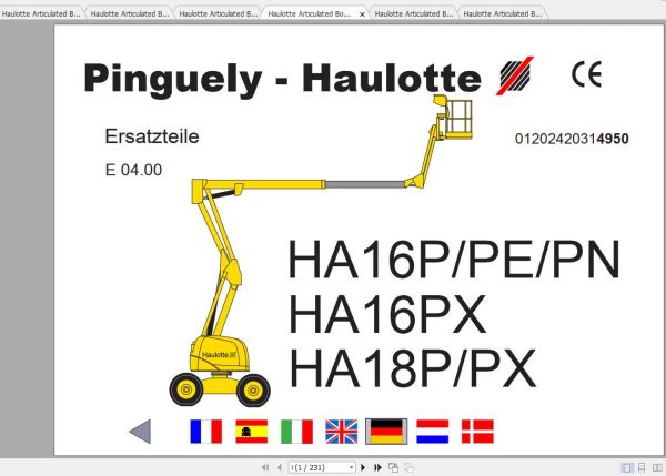 Haulotte Articulated Boom Lift HA15 26 Spare Parts 2